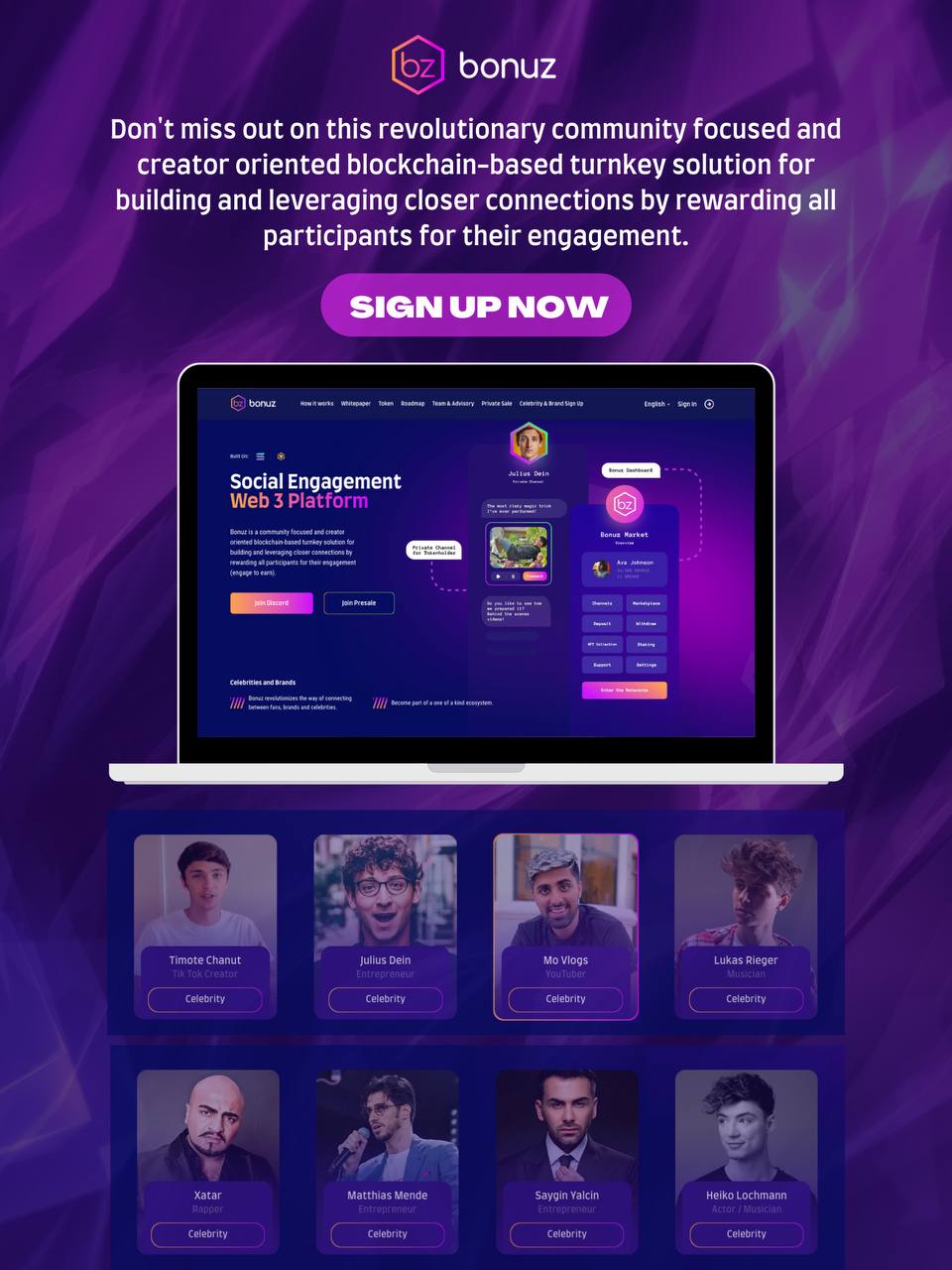 Bonuz - An Engage2Earn Web3 Social Platform